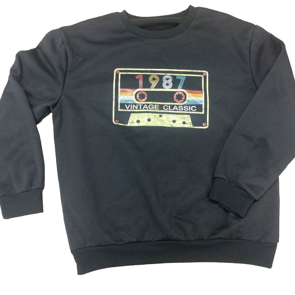 Women's L Large‎ 1987 Vintage Classic Cassette Tape Sweatshirt Shein
